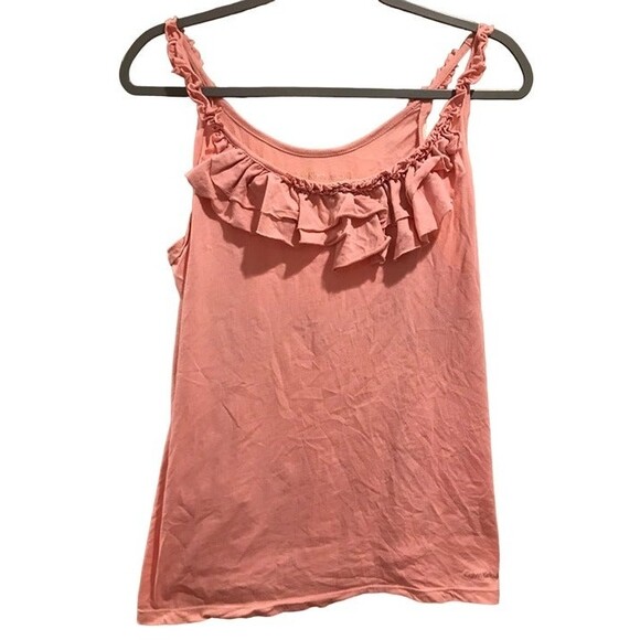 Calvin Klein Women's XL tank top Pink with Ruffles - Picture 1 of 2
